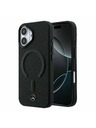 Mercedes Mercedes PU Leather 3D MagSafe Hátsó Tok iPhone 17-hez Fekete