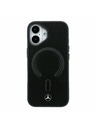Mercedes Mercedes PU Leather 3D MagSafe Hátsó Tok iPhone 17-hez Fekete