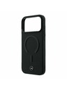 Mercedes Mercedes PU Leather 3D MagSafe Hátsó Tok iPhone 17 Pro-hoz Fekete