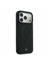 Mercedes Mercedes PU Leather 3D MagSafe Hátsó Tok iPhone 17 Pro Max-hoz Fekete