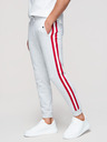 Ombre Clothing Férfi nadrág szegéllyel és bordázott szárral - szürke melír V1 P1519 Ombre Clothing