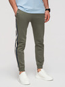 Ombre Clothing Férfi tréning nadrág szegéllyel és bordázott szárral - olivazöld V2 P1519 Ombre Clothing