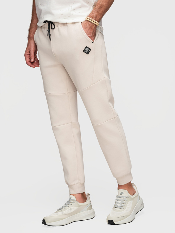 Ombre Clothing Férfi nadrág bordázott mandzsettával és díszítő zipperrel - homoki V6 P1520 Ombre Clothing