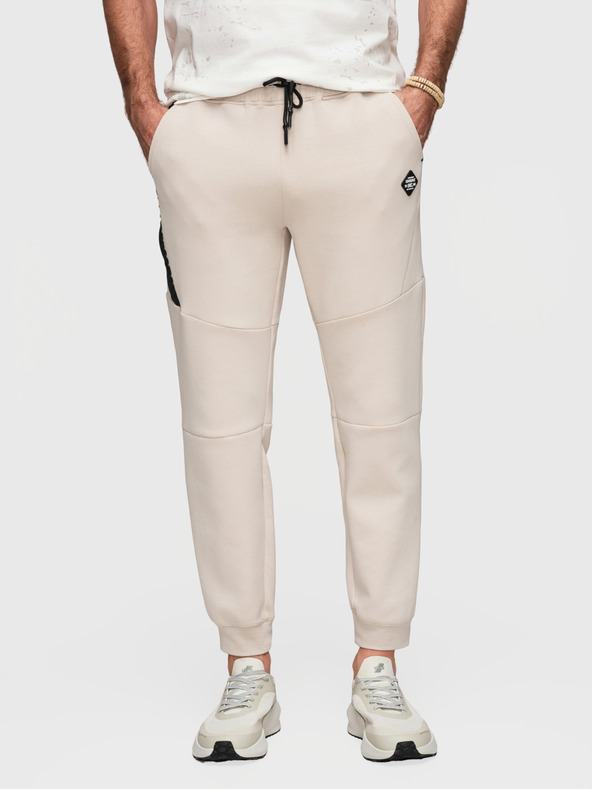 Ombre Clothing Férfi nadrág bordázott mandzsettával és díszítő zipperrel - homoki V6 P1520 Ombre Clothing