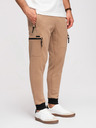 Ombre Clothing Férfi JOGGER nadrág combzsebbel és kontrasztos betétekkel - világosbarna V4 OM-PASK-0222 Ombre Clothing