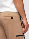 Ombre Clothing Férfi JOGGER nadrág combzsebbel és kontrasztos betétekkel - világosbarna V4 OM-PASK-0222 Ombre Clothing