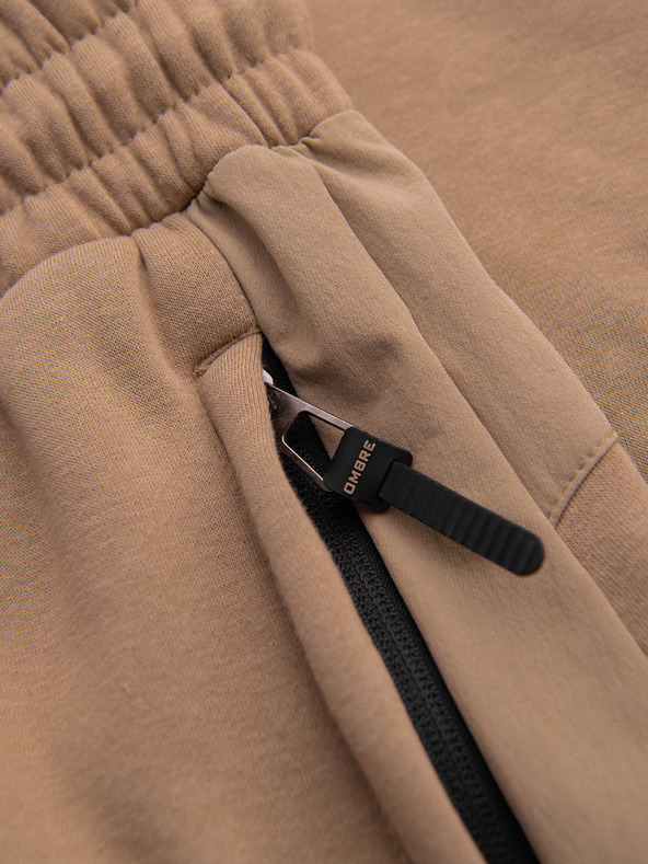 Ombre Clothing Férfi JOGGER nadrág combzsebbel és kontrasztos betétekkel - világosbarna V4 OM-PASK-0222 Ombre Clothing