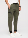 Ombre Clothing Férfi JOGGER nadrág combzsebbel és kontrasztos betétekkel - olivazöld V5 OM-PASK-0222 Ombre Clothing