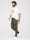 Ombre Clothing Férfi JOGGER nadrág combzsebbel és kontrasztos betétekkel - olivazöld V5 OM-PASK-0222 Ombre Clothing