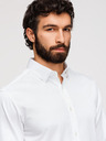 Ombre Clothing Férfi klasszikus SLIM FIT ing szatén szövetből - fehér V1 OM-SHOS-0211 Ombre Clothing