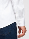 Ombre Clothing Férfi klasszikus SLIM FIT ing szatén szövetből - fehér V1 OM-SHOS-0211 Ombre Clothing