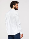 Ombre Clothing Férfi klasszikus SLIM FIT ing szatén szövetből - fehér V1 OM-SHOS-0211 Ombre Clothing