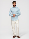 Ombre Clothing Férfi klasszikus SLIM FIT ing szatén szövetből - kék V2 OM-SHOS-0211 Ombre Clothing