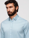Ombre Clothing Férfi klasszikus SLIM FIT ing szatén szövetből - kék V2 OM-SHOS-0211 Ombre Clothing