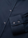 Ombre Clothing Férfi klasszikus SLIM FIT ing szatén szövetből - sötétkék V3 OM-SHOS-0211 Ombre Clothing