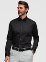 Ombre Clothing Klasszikus férfi SLIM FIT ing szatén szövetből - fekete V4 OM-SHOS-0211 Ombre Clothing