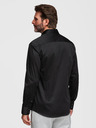 Ombre Clothing Klasszikus férfi SLIM FIT ing szatén szövetből - fekete V4 OM-SHOS-0211 Ombre Clothing
