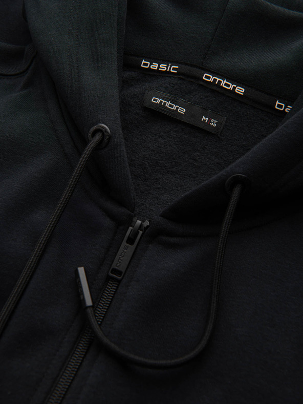 Ombre Clothing Férfi pamut BASIC cipzáras pulóver Ombre Clothing