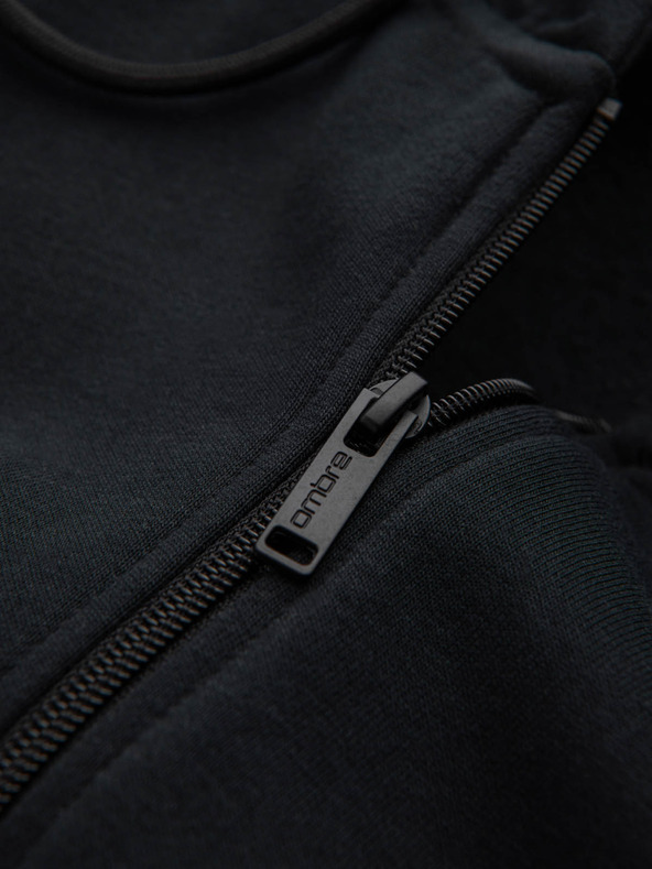 Ombre Clothing Férfi pamut BASIC cipzáras pulóver Ombre Clothing
