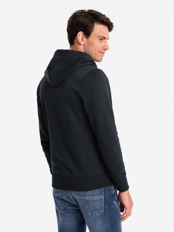 Ombre Clothing Férfi pamut BASIC cipzáras pulóver Ombre Clothing