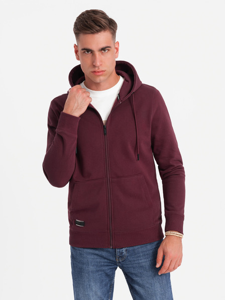 Ombre Clothing Férfi pamut BASIC cipzáras pulóver Ombre Clothing