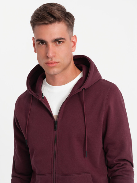 Ombre Clothing Férfi pamut BASIC cipzáras pulóver Ombre Clothing