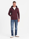 Ombre Clothing Férfi pamut BASIC cipzáras pulóver Ombre Clothing