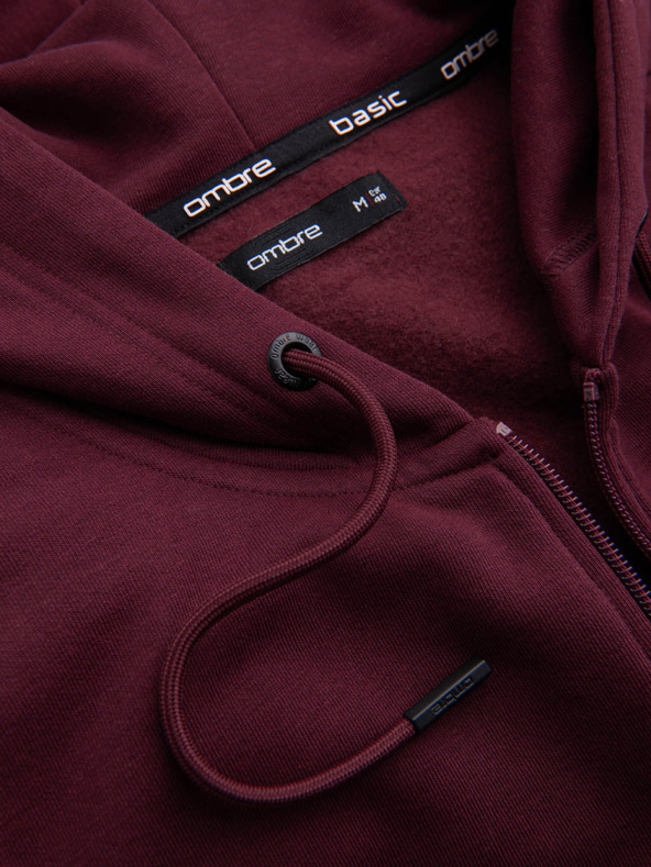 Ombre Clothing Férfi pamut BASIC cipzáras pulóver Ombre Clothing