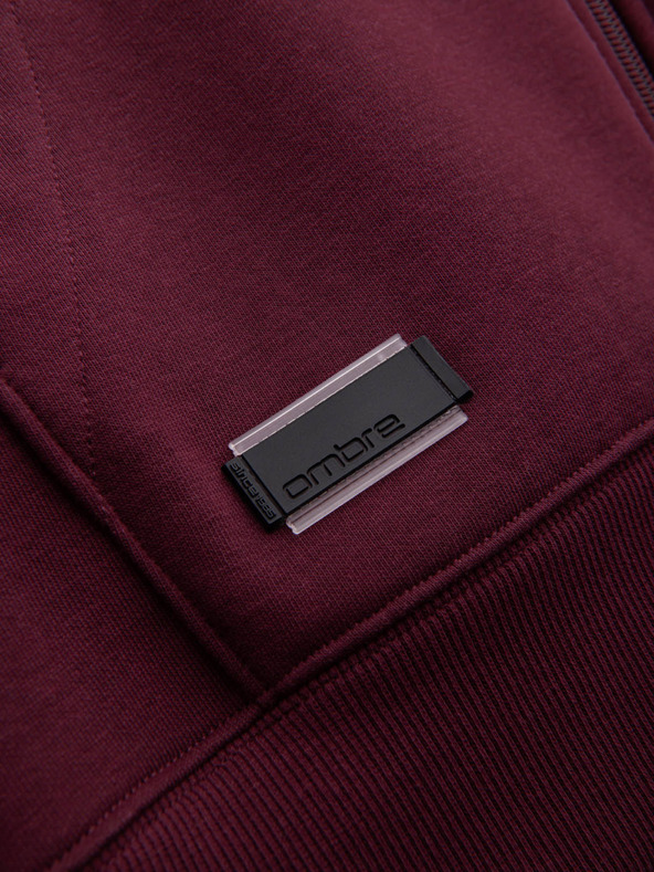 Ombre Clothing Férfi pamut BASIC cipzáras pulóver Ombre Clothing