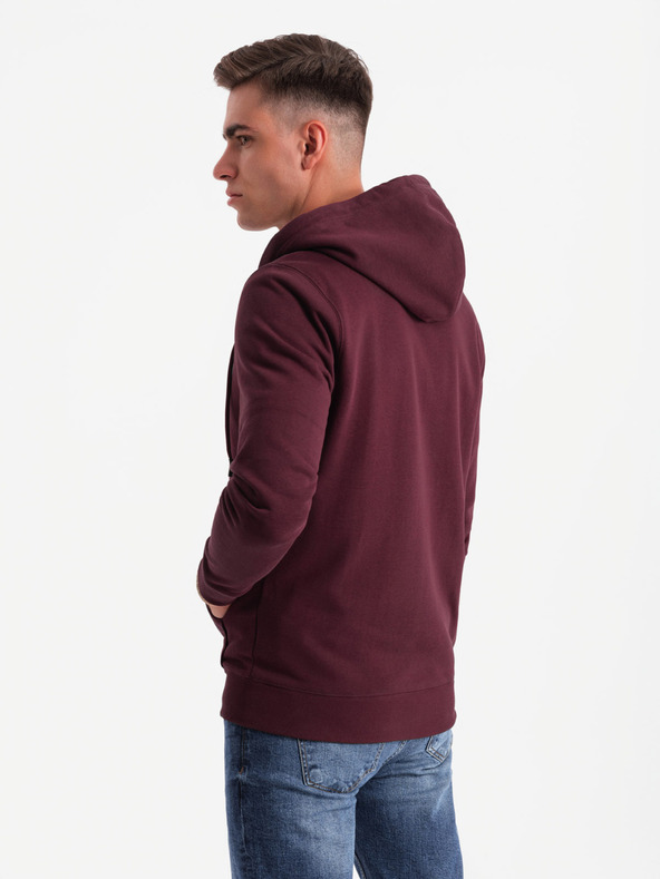 Ombre Clothing Férfi pamut BASIC cipzáras pulóver Ombre Clothing