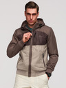 Ombre Clothing Férfi könnyű, színes, fleece sportdzseki bézs Ombre Ruházat Ombre Clothing