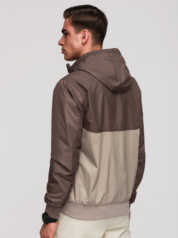 Ombre Clothing Férfi könnyű, színes, fleece sportdzseki bézs Ombre Ruházat Ombre Clothing