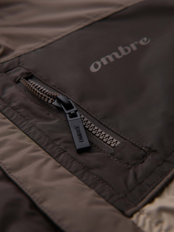 Ombre Clothing Férfi könnyű, színes, fleece sportdzseki bézs Ombre Ruházat Ombre Clothing