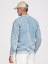 Ombre Clothing Férfi denim bomberdzseki kőmosás hatású - világoskék V3 OM-JADJ-0163 Ombre Ruházat