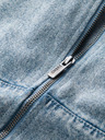 Ombre Clothing Férfi denim bomberdzseki kőmosás hatású - világoskék V3 OM-JADJ-0163 Ombre Ruházat