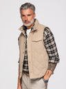 Ombre Clothing Férfi varrott mellény barackhatással - bézs V1 OM-JAVJ-0277 Ombre Clothing