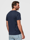 Ombre Clothing Férfi pamut póló egyetemi stílusú nyomattal - sötét kék V3 OM-TSPT-0269 Ombre Clothing