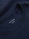 Ombre Clothing Férfi pamut póló egyetemi stílusú nyomattal - sötét kék V3 OM-TSPT-0269 Ombre Clothing