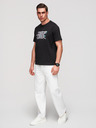 Ombre Clothing Férfi pamut póló ombré nyomattal - fekete V1 OM-TSPT-0286 Ombre Clothing