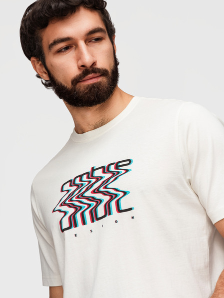 Ombre Clothing Férfi pamut póló ombré nyomattal - fehér V2 OM-TSPT-0286 Ombre Clothing