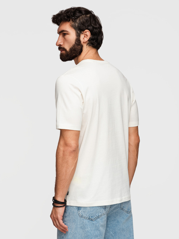 Ombre Clothing Férfi pamut póló ombré nyomattal - fehér V2 OM-TSPT-0286 Ombre Clothing