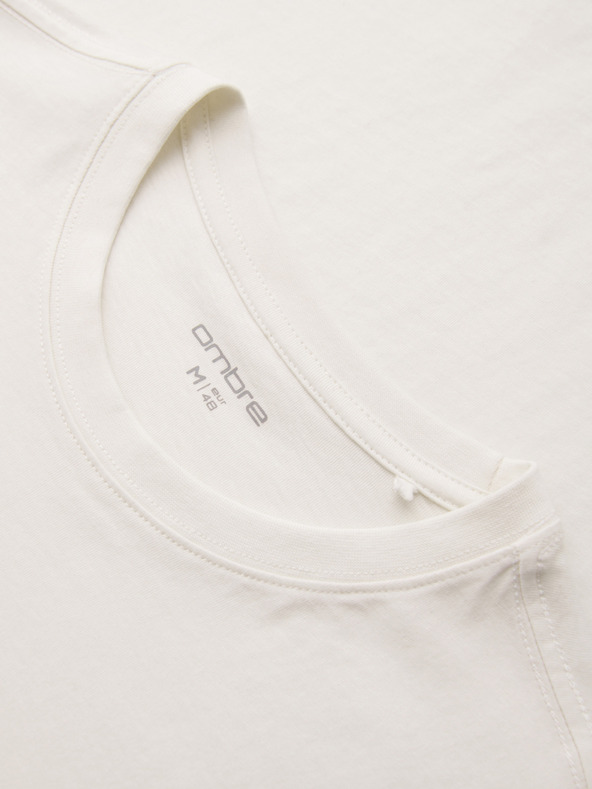 Ombre Clothing Férfi pamut póló ombré nyomattal - fehér V2 OM-TSPT-0286 Ombre Clothing