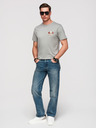 Ombre Clothing Férfi pamut póló regular fit vintage tetoválás nyomattal - szürke V1 OM-TSPT-0257 Ombre Clothing