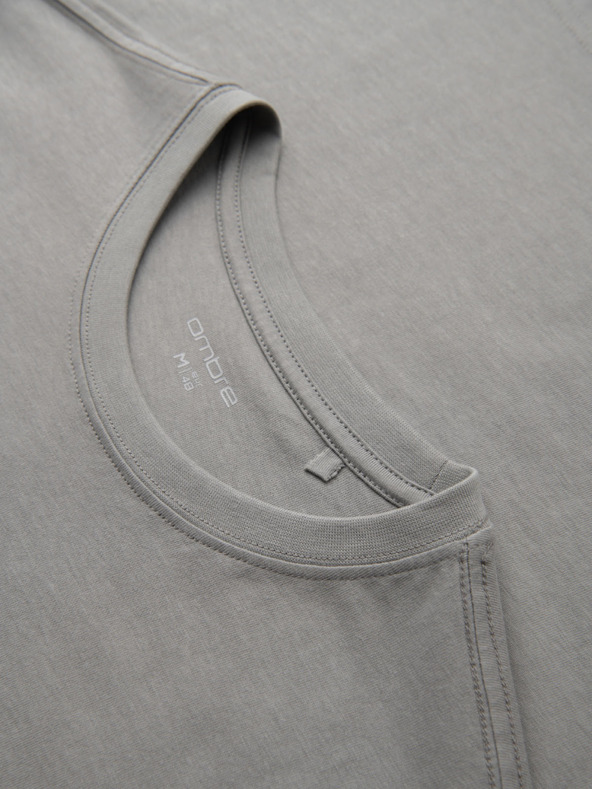 Ombre Clothing Férfi pamut póló regular fit vintage tetoválás nyomattal - szürke V1 OM-TSPT-0257 Ombre Clothing