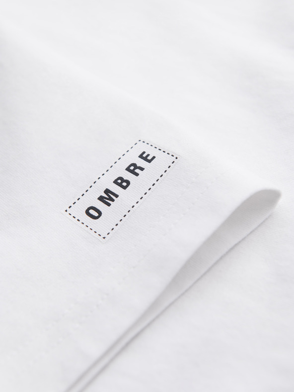 Ombre Clothing Férfi pamut póló nyomattal - fehér V1 OM-TSPT-0269 Ombre Clothing