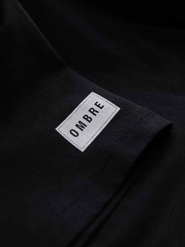 Ombre Clothing Férfi pamut póló College nyomattal - V2 black OM-TSPT-0269 Ombre Clothing