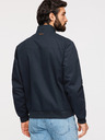 Ombre Clothing Férfi Harrington kabát állónyakkal és kockás béléssel - sötét kék V2 OM-JANP-0326 Ombre Clothing
