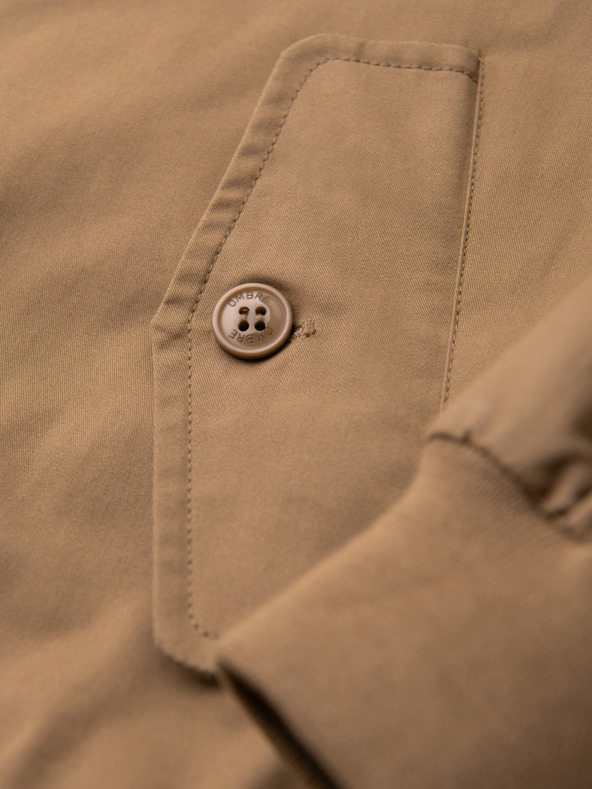 Ombre Clothing Férfi Harrington kabát állónyakkal és kockás béléssel - világos barna V5 OM-JANP-0326 Ombre Clothing