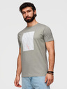 Ombre Clothing Férfi pamut pólóing geometrikus nyomattal - szürke V3 OM-TSPT-0259 Ombre Clothing