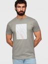 Ombre Clothing Férfi pamut pólóing geometrikus nyomattal - szürke V3 OM-TSPT-0259 Ombre Clothing